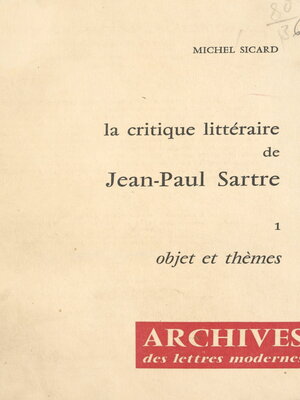 cover image of La critique littéraire de Jean-Paul Sartre, 1